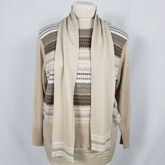 Norton McNaughton Sweater w/Scarf 2X Metallic - Picture 5 of 8